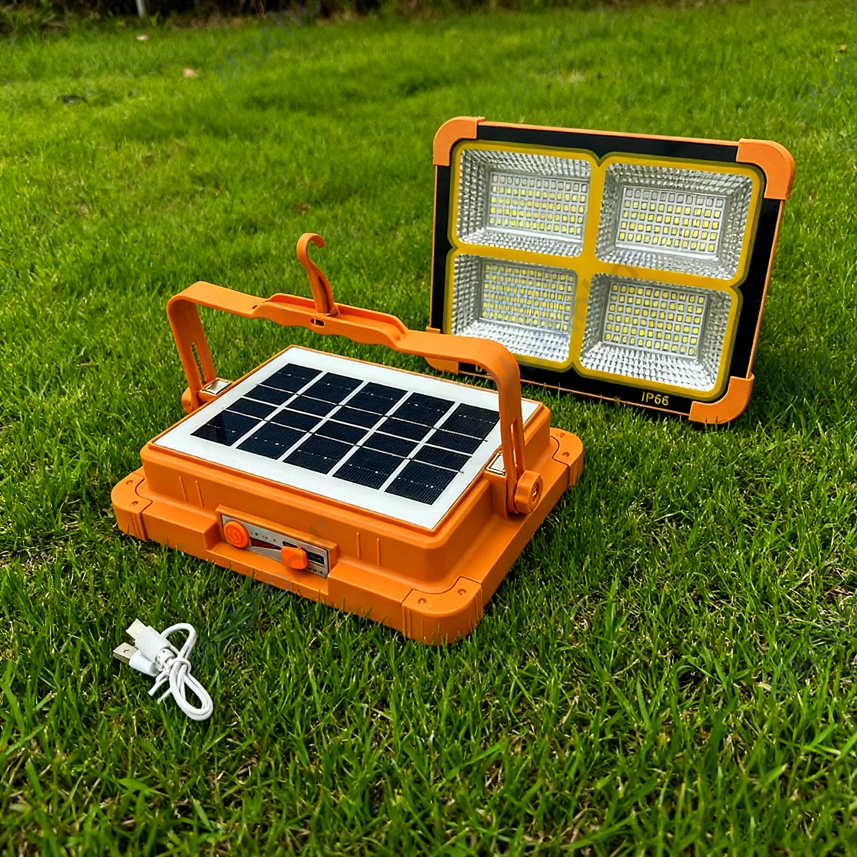 150W Rechargeable Solar LED Flood Light IP65 Waterproof with Type-C Charging & 288 LEDs
