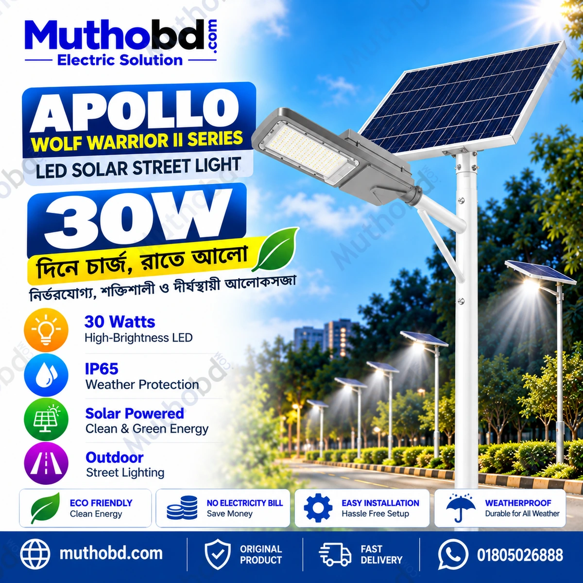 apollo Apollo Wolf Warrior II Series 30W LED Solar Street Light