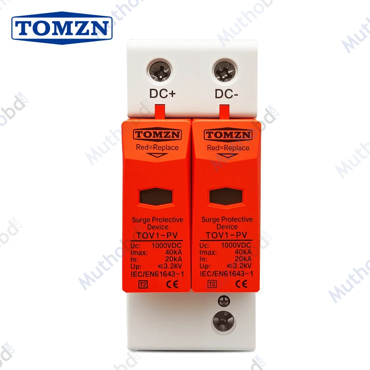 SPD for Solar PV System 2P 1000V DC Surge Protection Device – TOMZN TOV1-PV