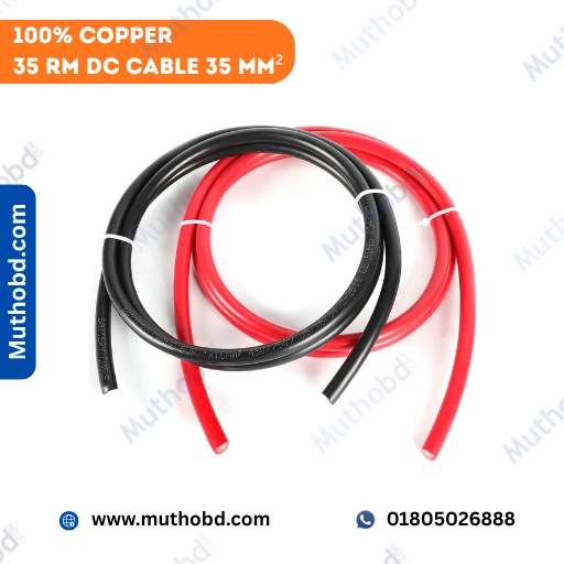 Heavy Duty 35 RM (35mm²) Pure Copper DC Flexible Battery Cable (Red+Black) Pair | Up to 210A