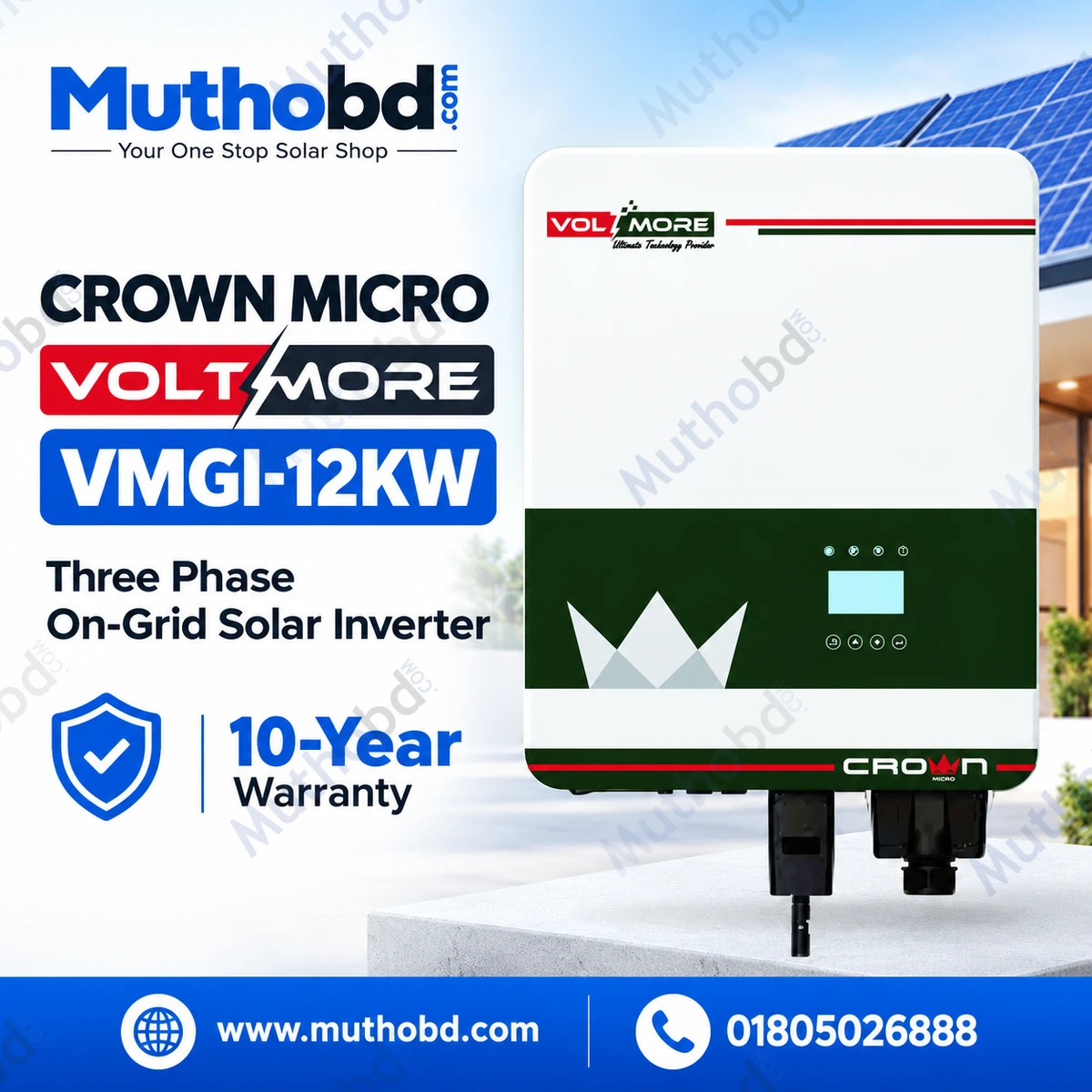 Crown Micro VOLTMORE-VMGI-12KW 12kW Three Phase On-Grid Solar Inverter
