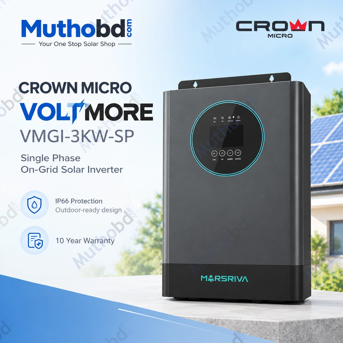 crown Crown Micro VOLTMORE-VMGI-3KW-SP 3kW Single Phase On-Grid Solar Inverter