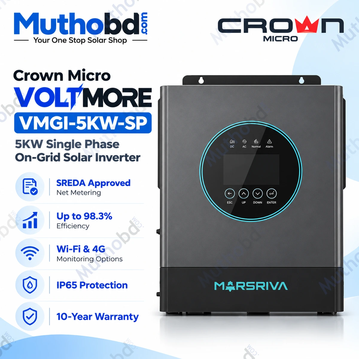 Crown Micro VOLTMORE-VMGI-5KW-SP 5kW Single Phase On-Grid Solar Inverter
