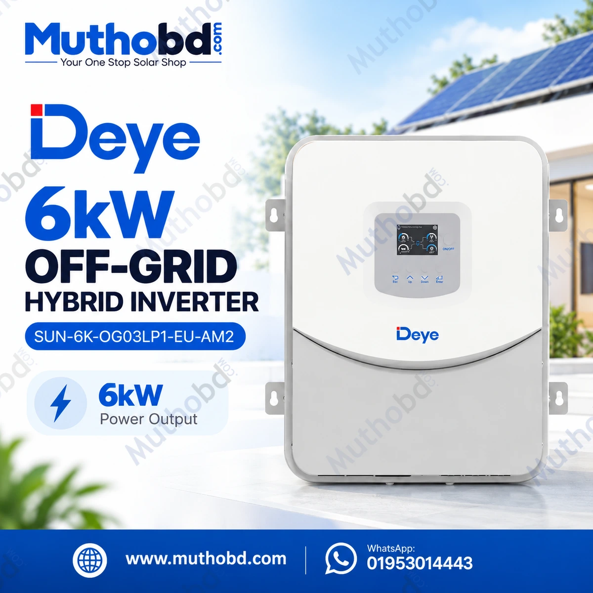 deye Deye 6kW SUN-6K-OG03LP1-EU-AM2 Off-Grid Hybrid Solar Inverter with Dual MPPT