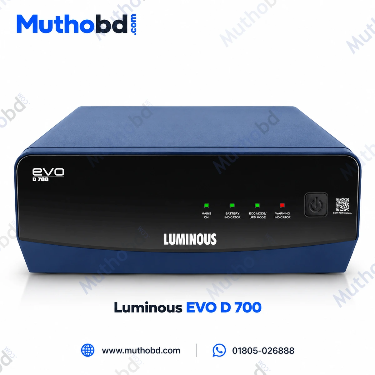 luminous Luminous EVO D 700 600VA 504W 12V IPS Inverter for Home Backup