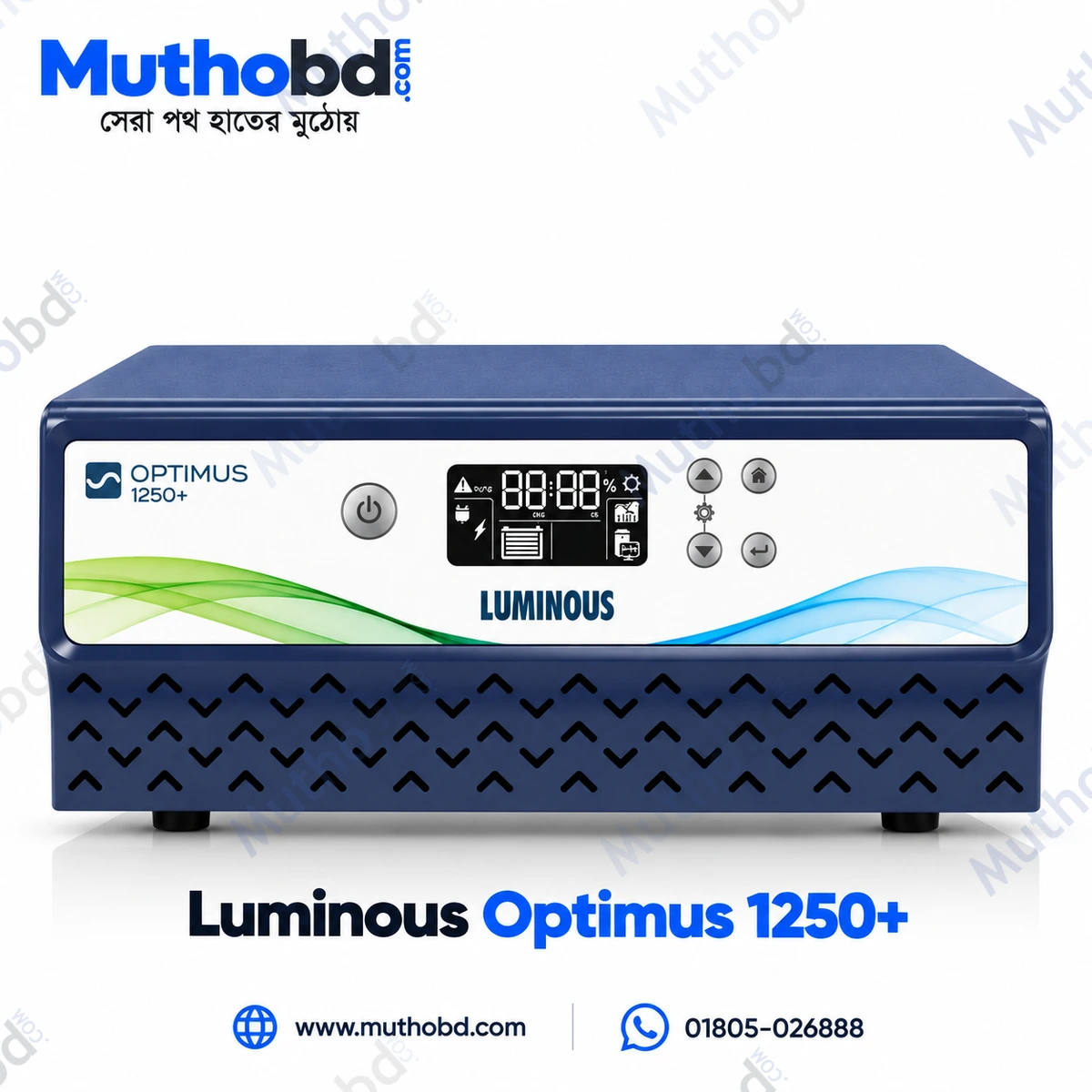 Luminous Optimus 1250+ 924W Pure Sine Wave IPS Inverter 12V DC