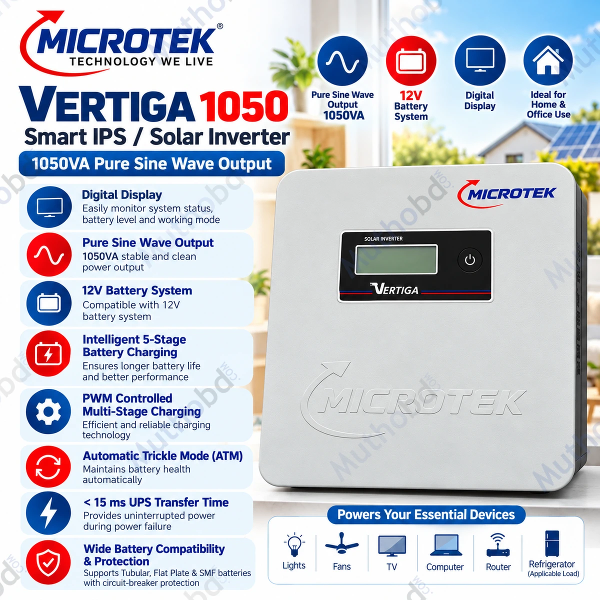 Microtek Vertiga 1050 Solar Inverter IPS