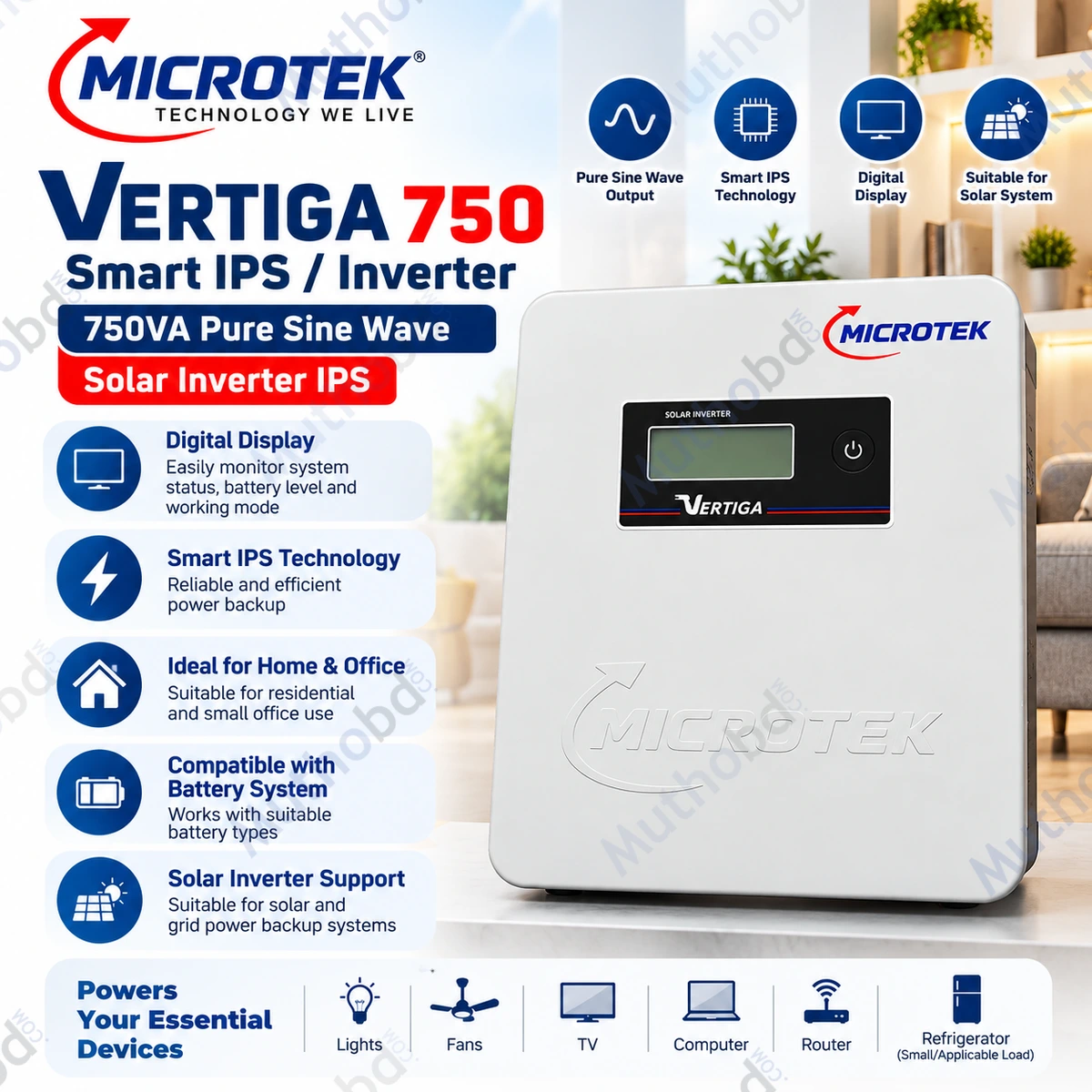 microtek Microtek Vertiga 750 Solar Inverter IPS