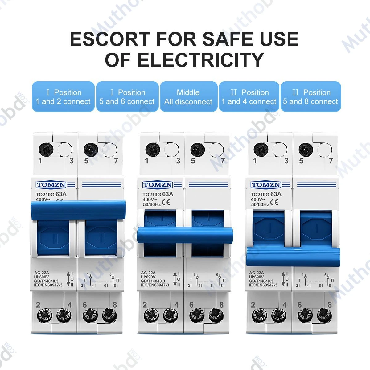 TOMZN TO219G 63A Dual Power Changeover Switch 400V AC | Manual Transfer Switch (MTS) detail 3 TOMZN TO219G 63A Dual Power Changeover Switch 400V AC | Manual Transfer Switch (MTS) detail 3