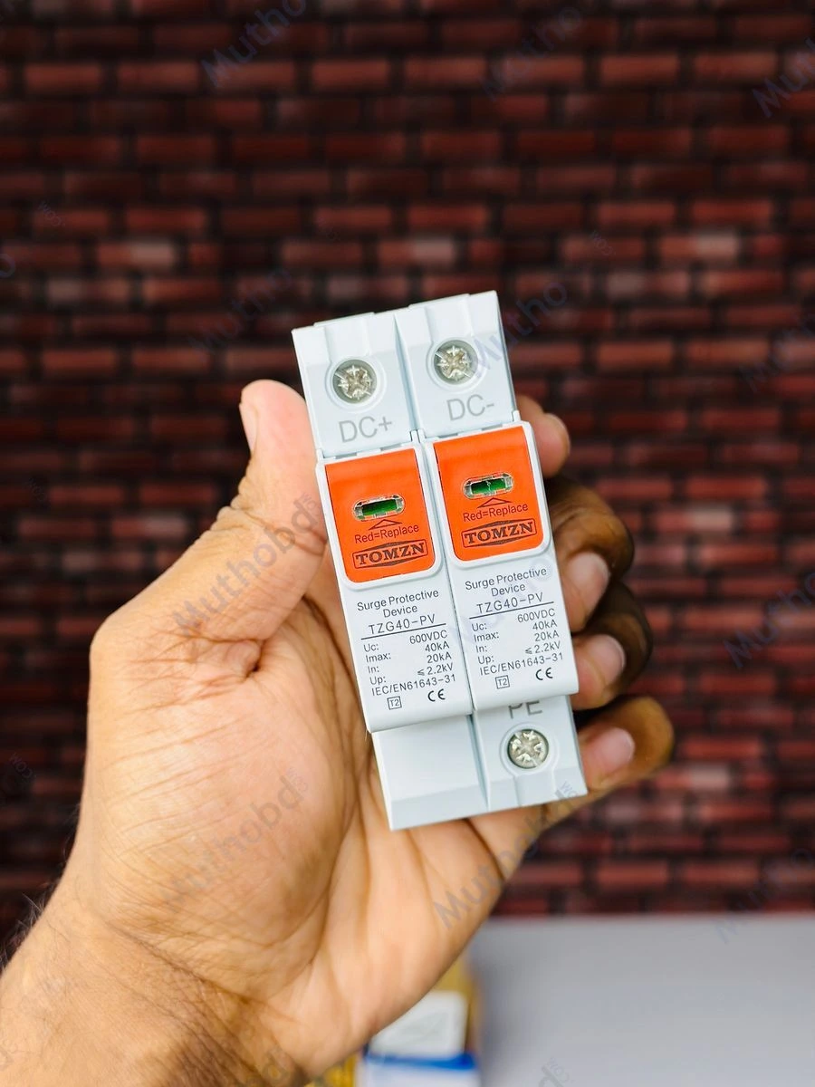 TOMZN TZG40-PV 2 Pole DC SPD 600V DC Surge Protective Device 20kA–40kA for Solar Systems detail 1 TOMZN TZG40-PV 2 Pole DC SPD 600V DC Surge Protective Device 20kA–40kA for Solar Systems detail 1