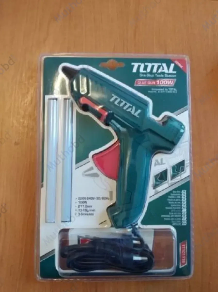 TOTAL TT101116 Glue Gun 20W (Max 100W) – 11.2mm Hot Melt Glue Gun with 2 Free Glue Sticks detail 1 TOTAL TT101116 Glue Gun 20W (Max 100W) – 11.2mm Hot Melt Glue Gun with 2 Free Glue Sticks detail 1